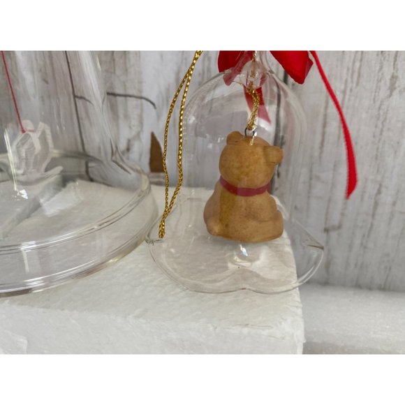 Vintage L'il Chimers Crystal Glass Bell CHRISTMAS ORNAMENT, Bear  Santa - Picture 7 of 8